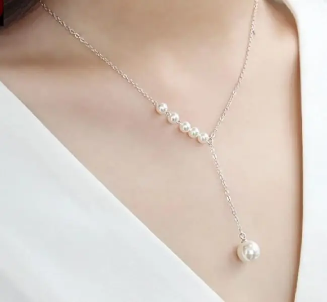 Pearl Y shape Necklace Set