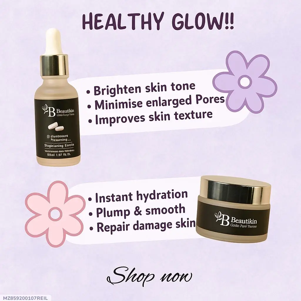 2 in 1 skincare bundle ( face serum , face cream)
