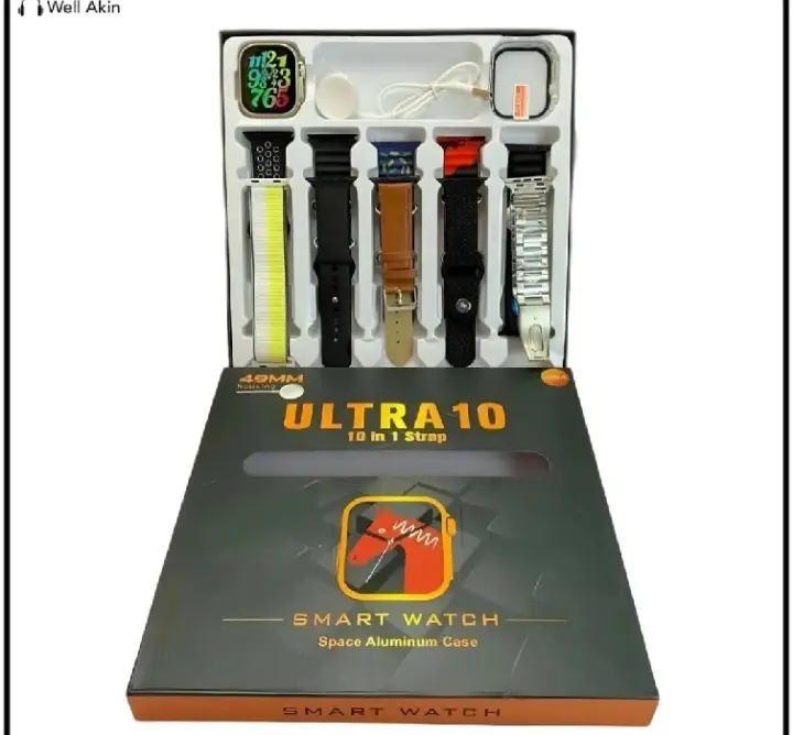 Ultra 10 Smart Watch With 10 Straps & Charging Spot