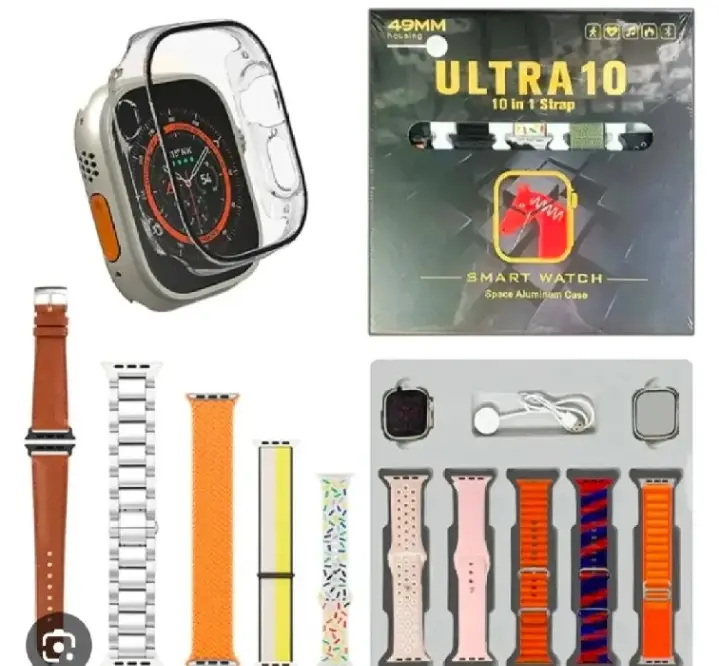 Ultra 10 Smart Watch With 10 Straps & Charging Spot