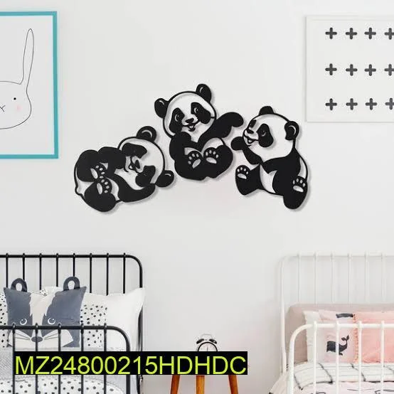 Panda Wall Art Set Black White Modern Decor