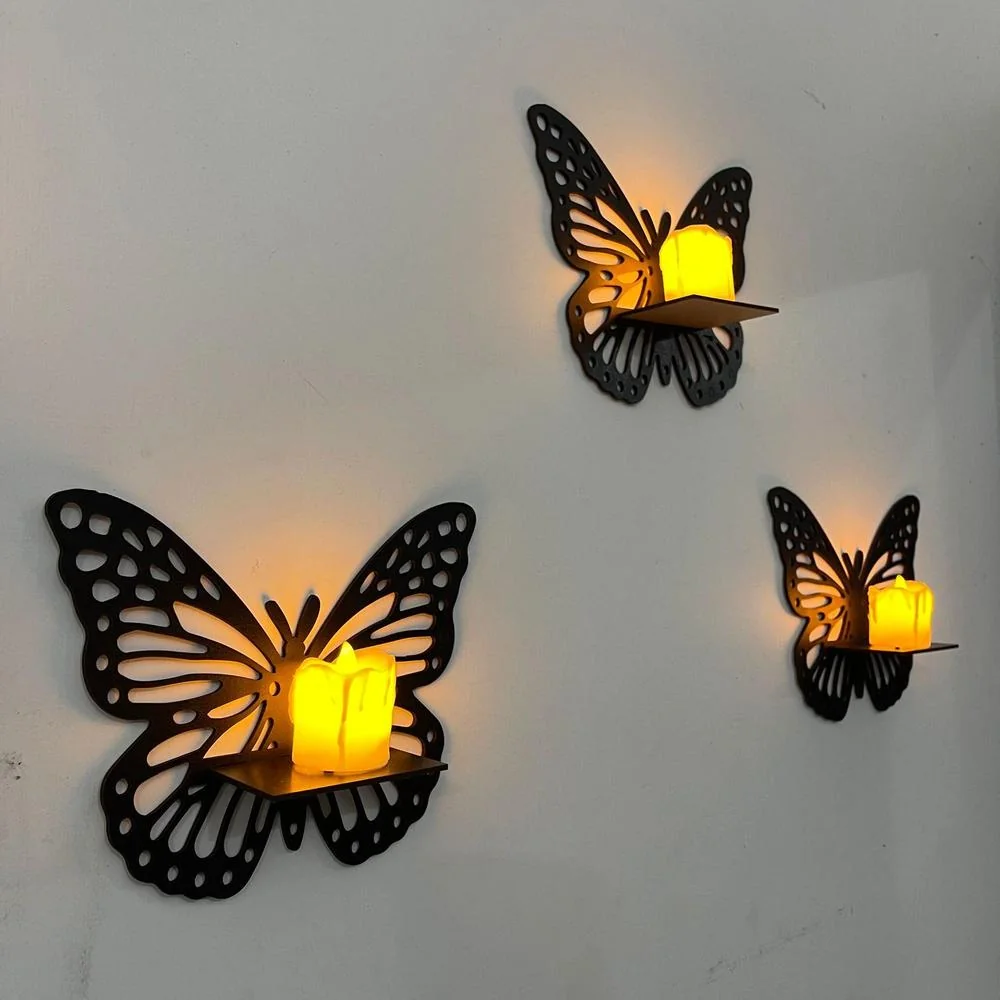 Butterfly Wall Hanging Candle Holder 3D Chipboard Pakistan