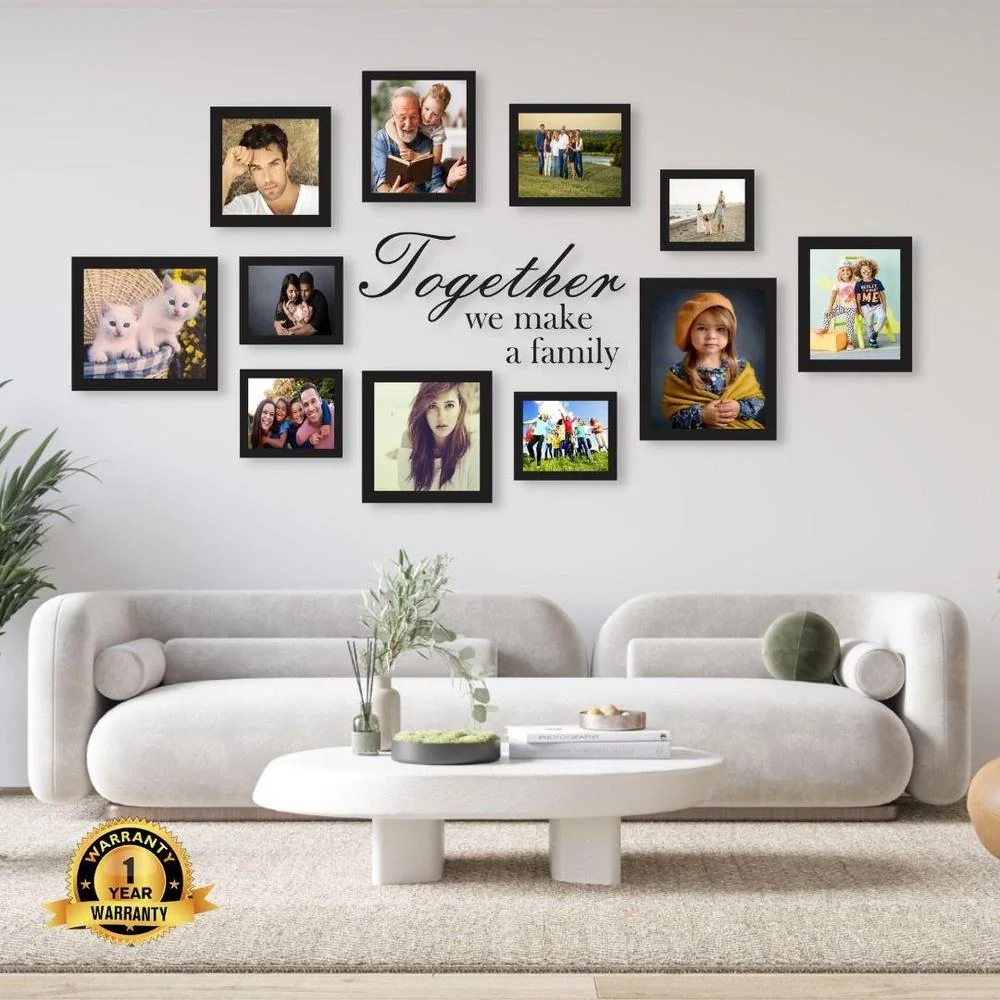 Modern Wall Clock Set with "Together" Text for Living Room