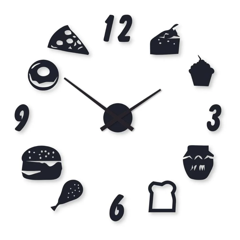 Food Theme Wall Clock 24x24 Inch Laminated Wood