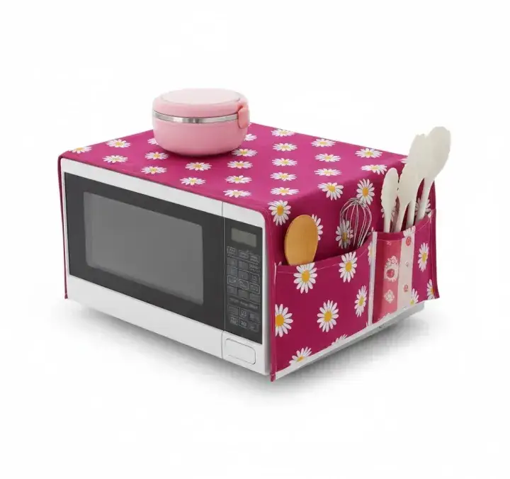 2 Pcs Plastic Printed Microwave Oven Cover