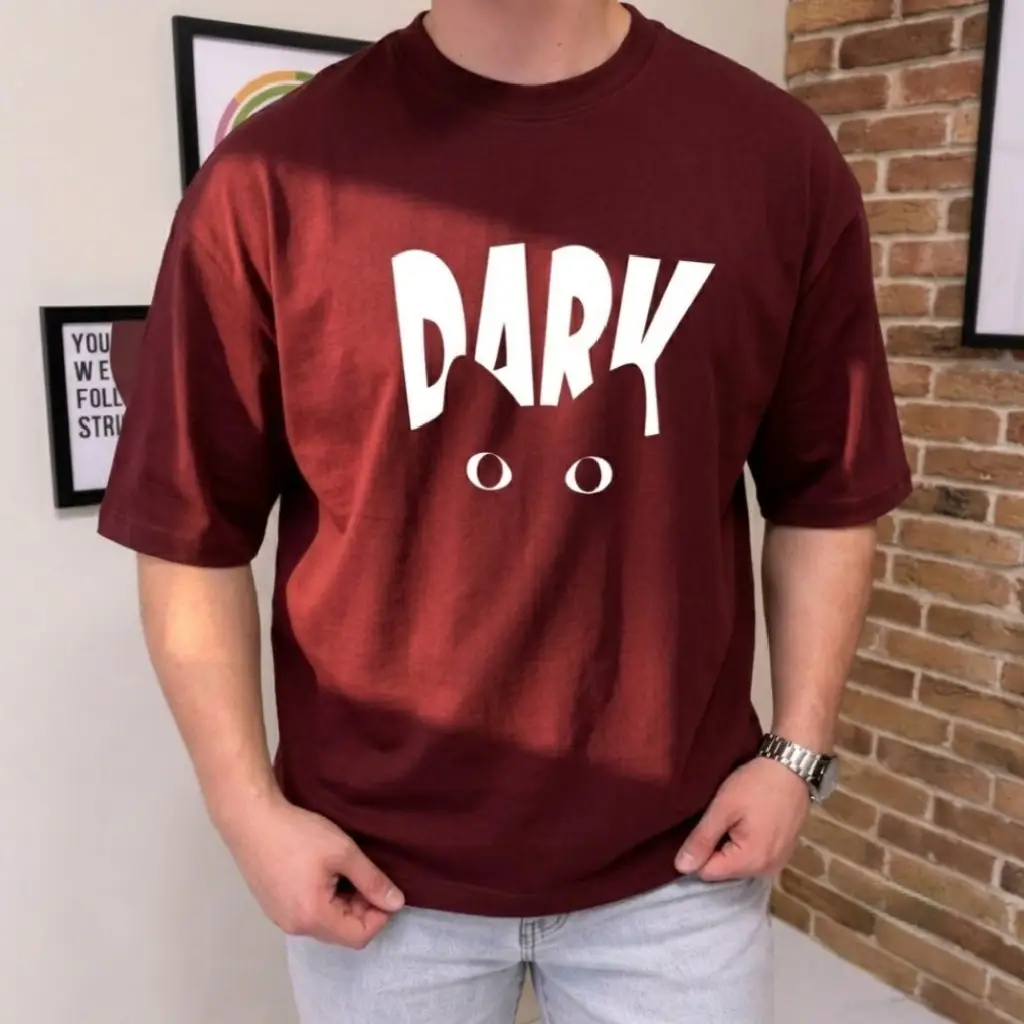 Premium Maroon Oversized Drop Shoulder T-Shirt - Streetwear Graphic Tee