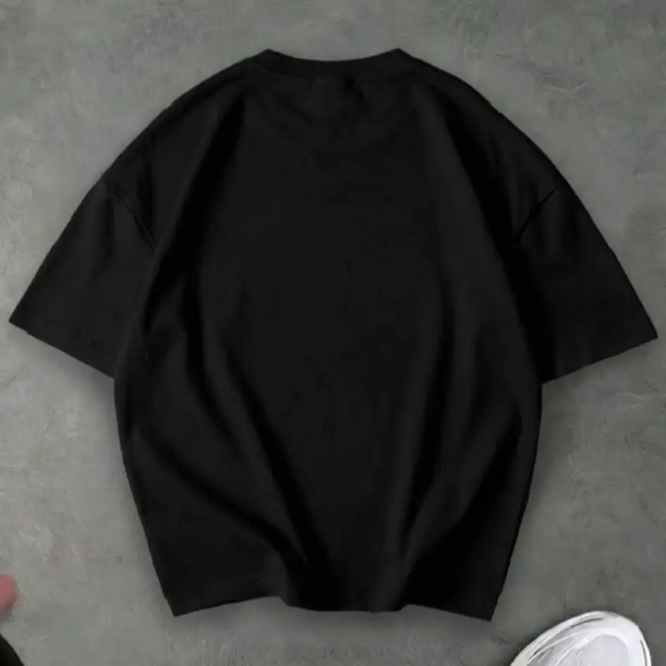 Premium Spider Web Graphic Drop Shoulder T-Shirt - Black Oversized Fit