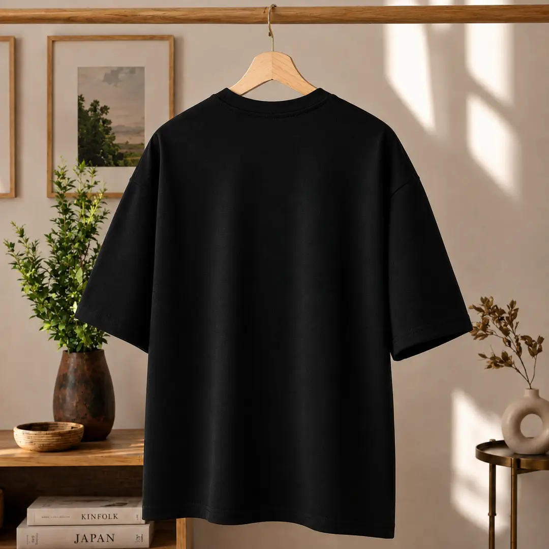 Oversized Drop Shoulder Batman Logo Heavy PC Fabric T-Shirt