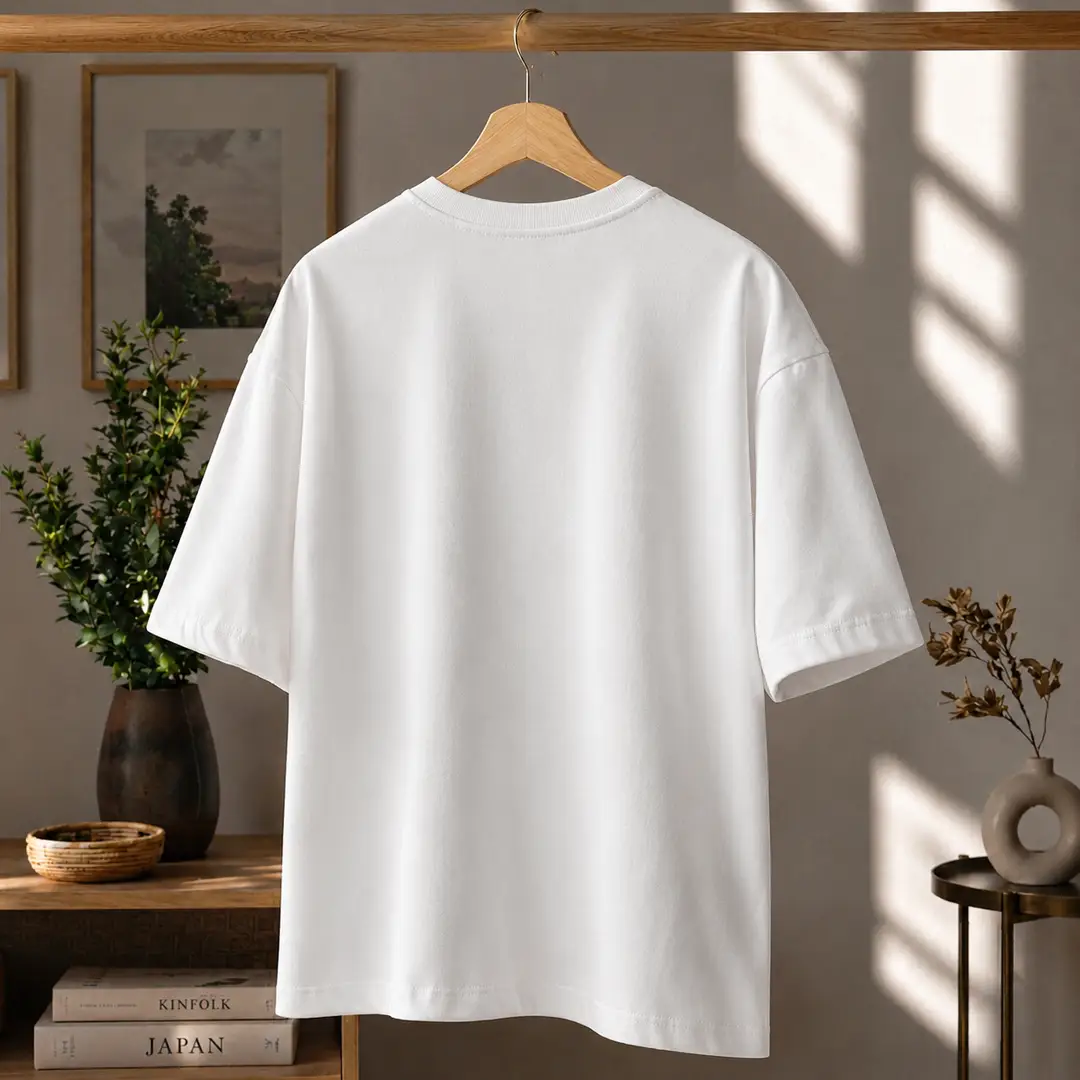 Premium Spider Web Graphic Drop Shoulder White T-Shirt - Oversized PC Fabric Tee