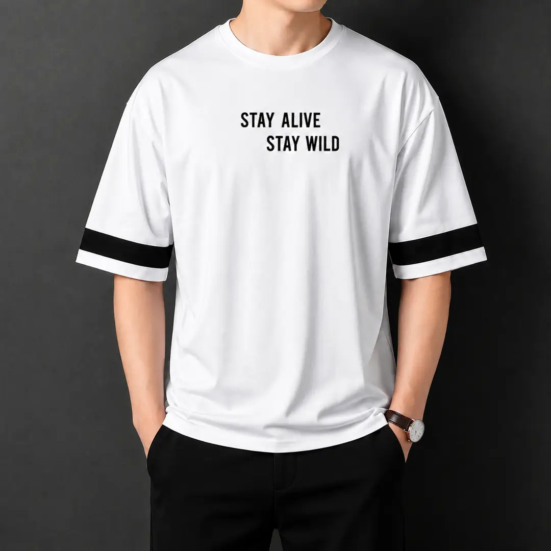 Premium Make Things Happen Graphic Drop Shoulder White T-Shirt - Oversized PC Fabric Tee