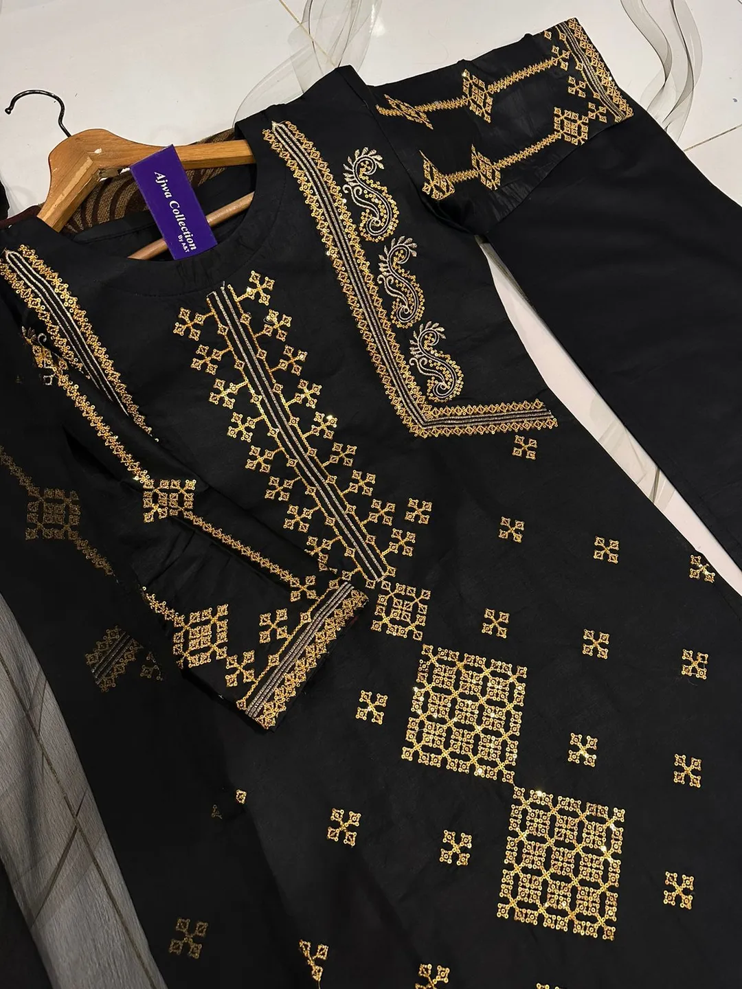 3 Pcs Women's Stitched Cotton Embroidered Suit