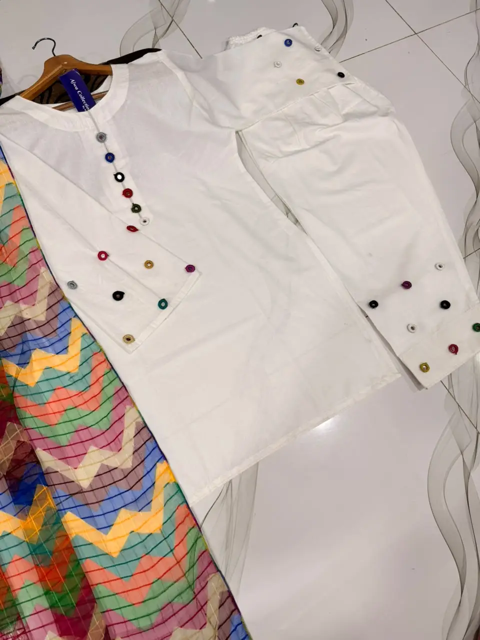 3 Pcs Women's Stitched Cotton Sheesha Work Suit