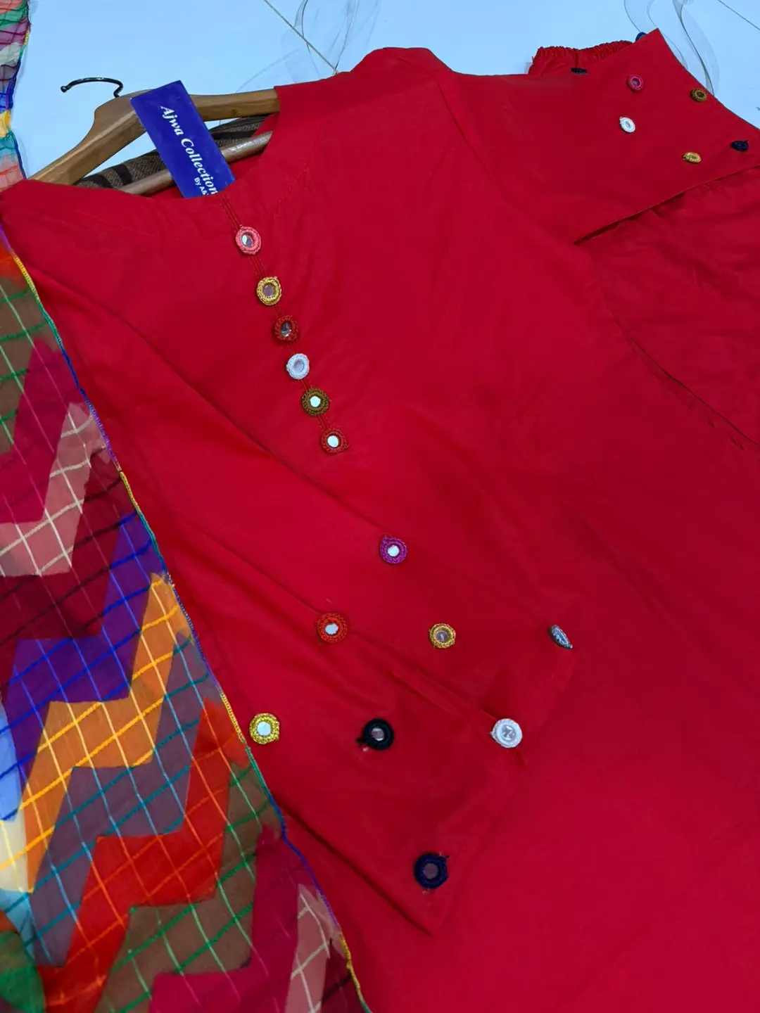 3 Pcs Women's Stitched Cotton Sheesha Work Suit