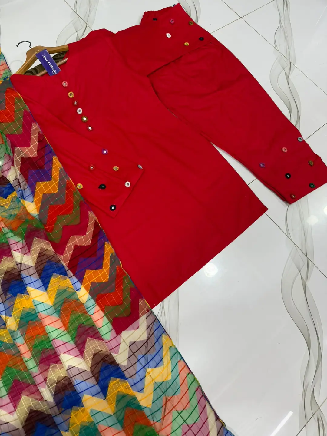 3 Pcs Women's Stitched Cotton Sheesha Work Suit