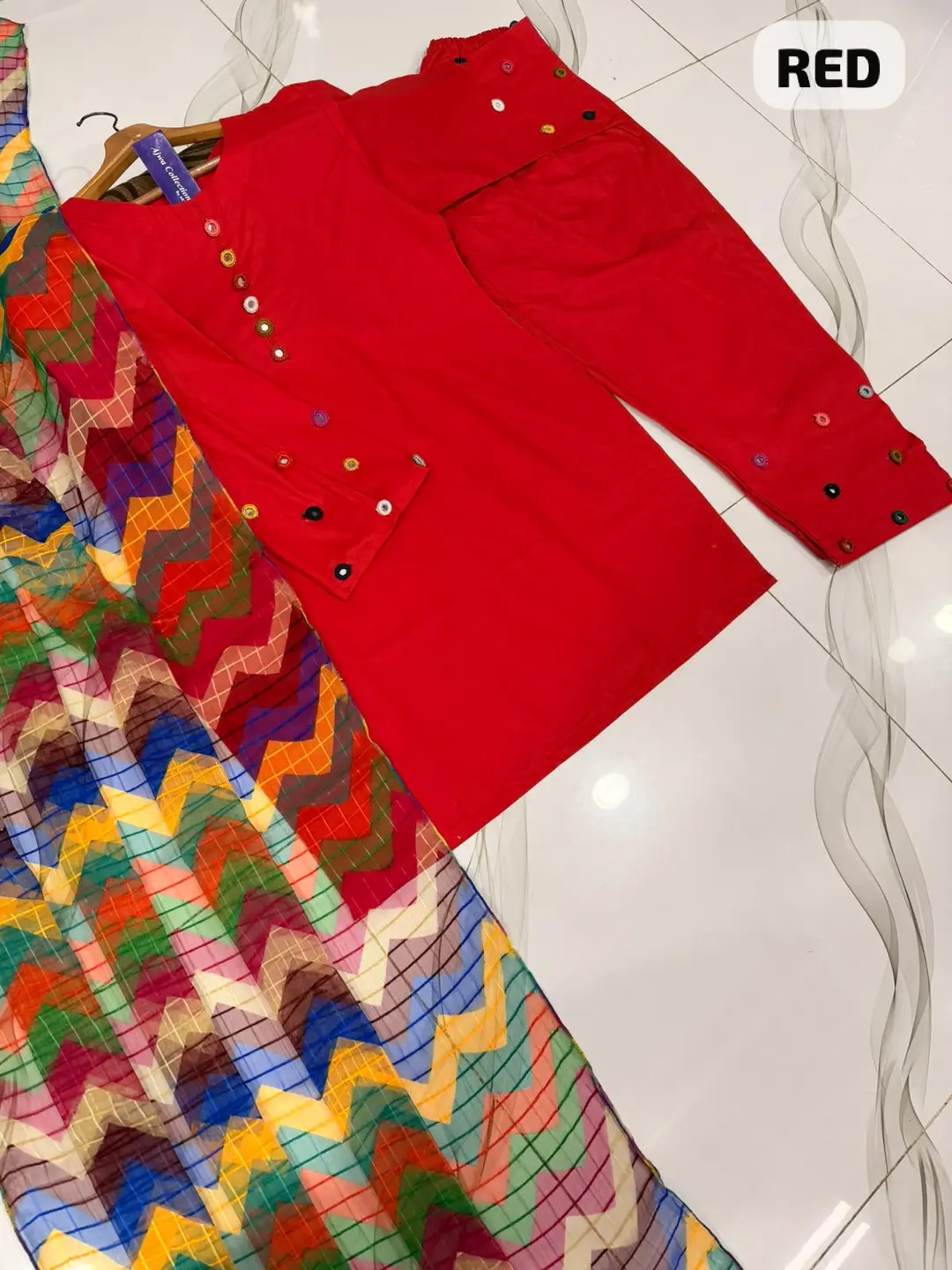 3 Pcs Women's Stitched Cotton Sheesha Work Suit