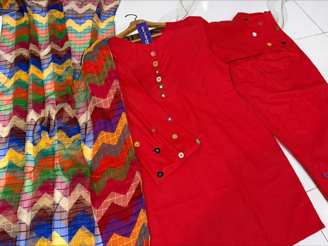 3 Pcs Women's Stitched Cotton Sheesha Work Suit