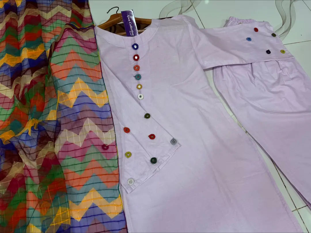 3 Pcs Women's Stitched Cotton Sheesha Work Suit