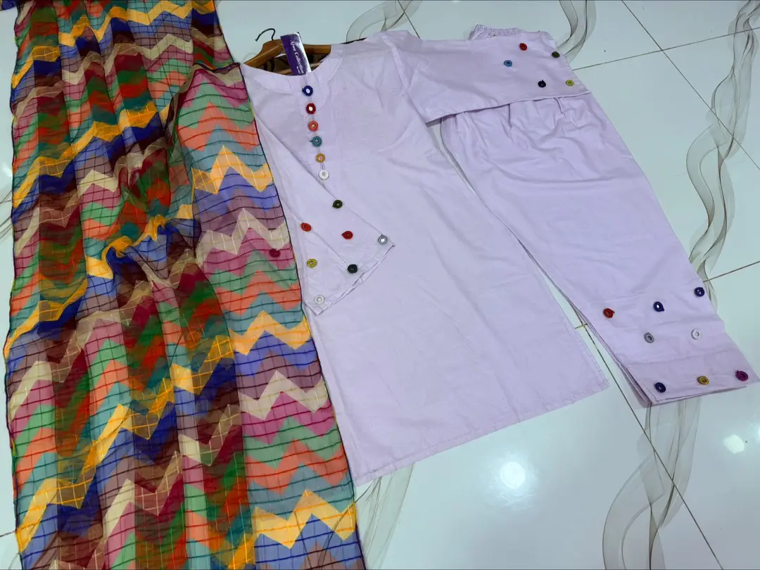 3 Pcs Women's Stitched Cotton Sheesha Work Suit