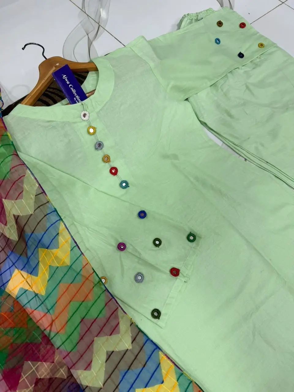 3 Pcs Women's Stitched Cotton Sheesha Work Suit