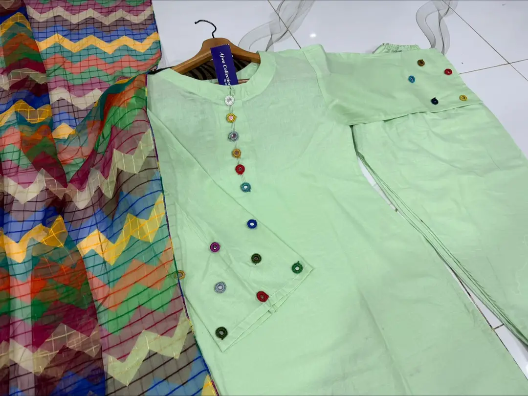 3 Pcs Women's Stitched Cotton Sheesha Work Suit