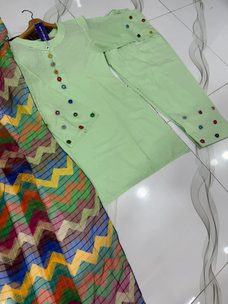 3 Pcs Women's Stitched Cotton Sheesha Work Suit