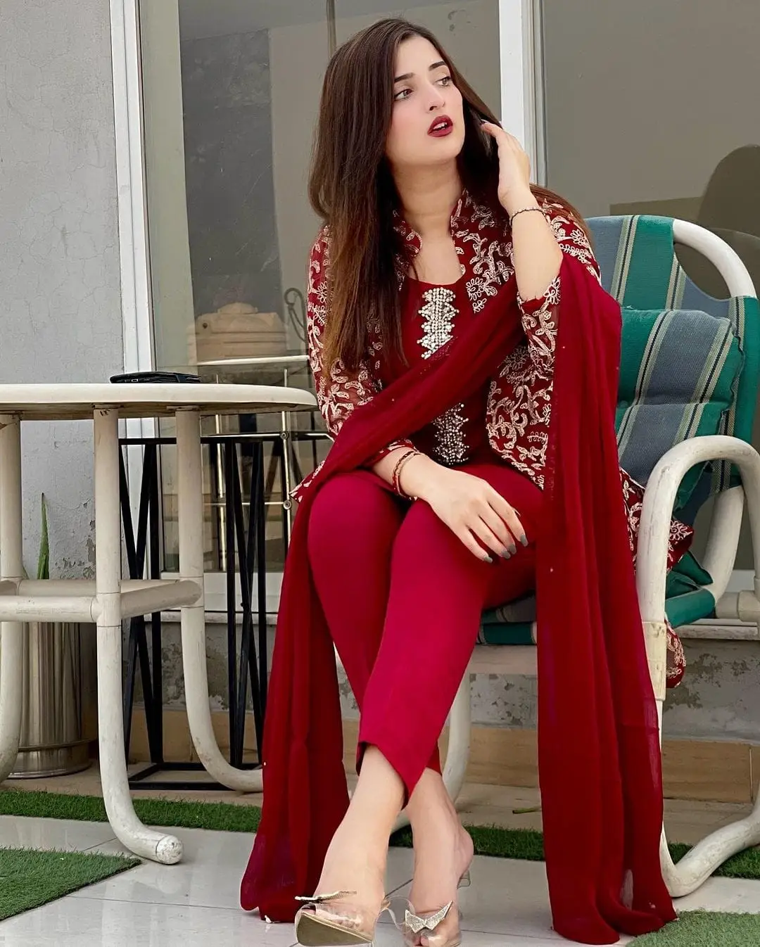 4 Pcs Women's Stitched Shamoz Silk Embroidered Suit
