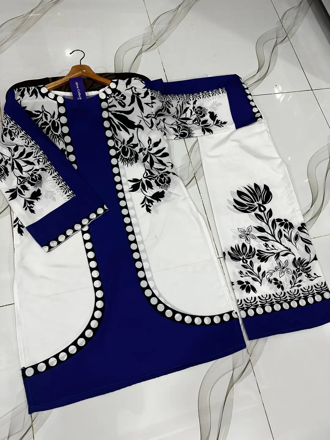 2 Pcs Women's Stitched Lawn Printed Shirt And Trouser