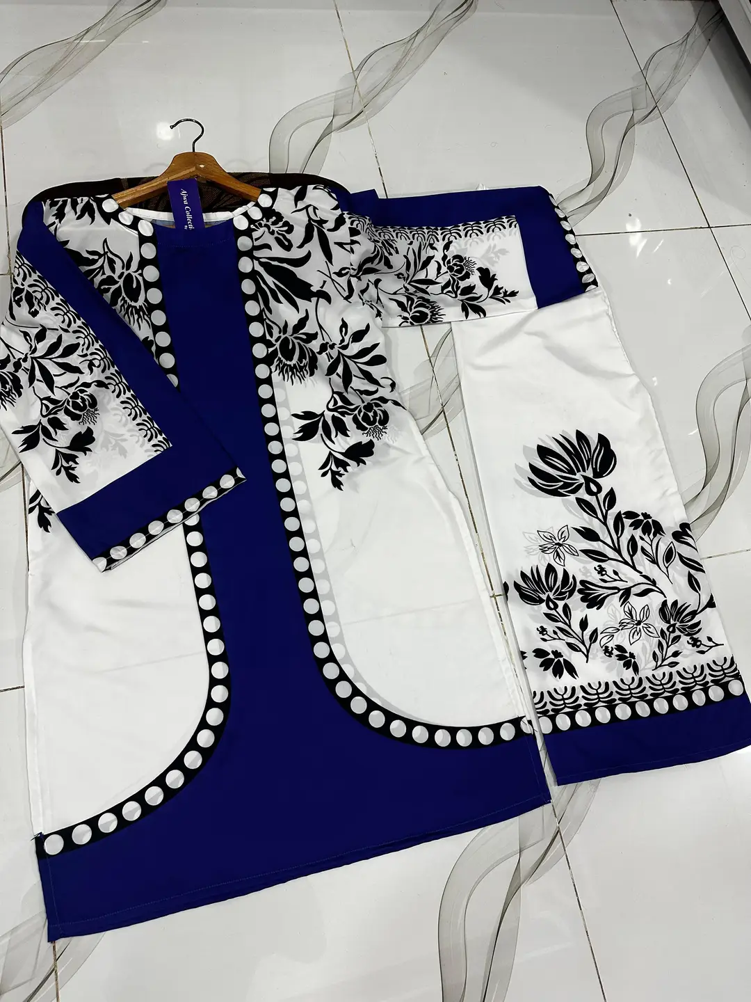 2 Pcs Women's Stitched Lawn Printed Shirt And Trouser