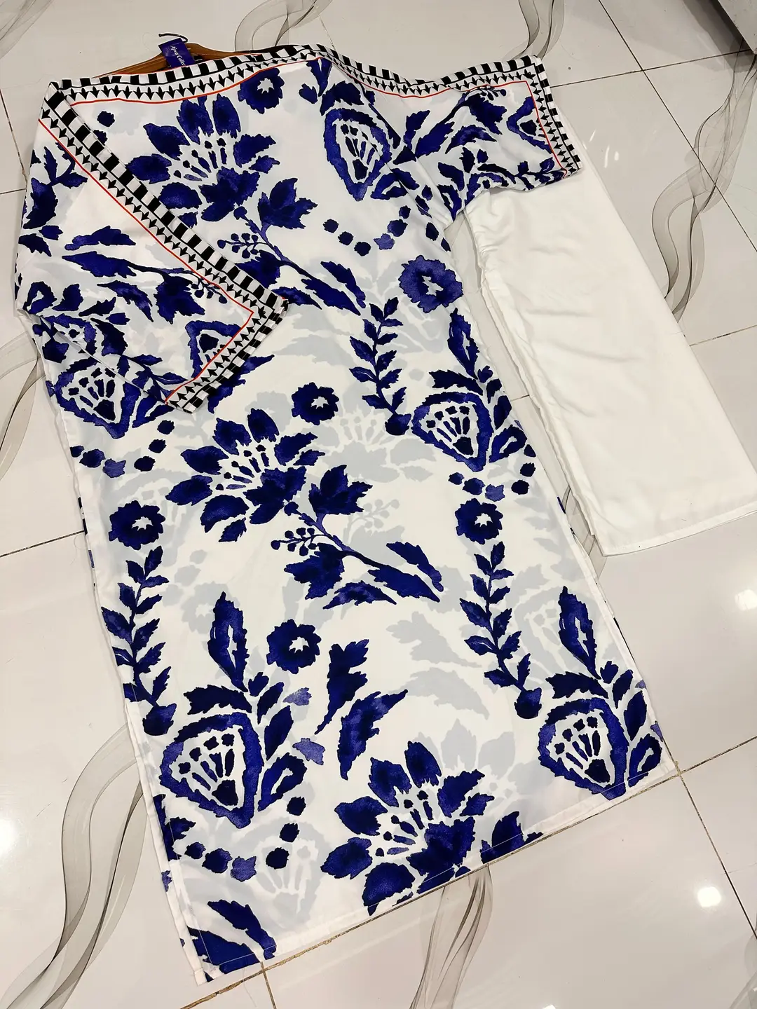 2 Pcs Women's Stitched Swiss Lawn Printed Shirt And Trouser
