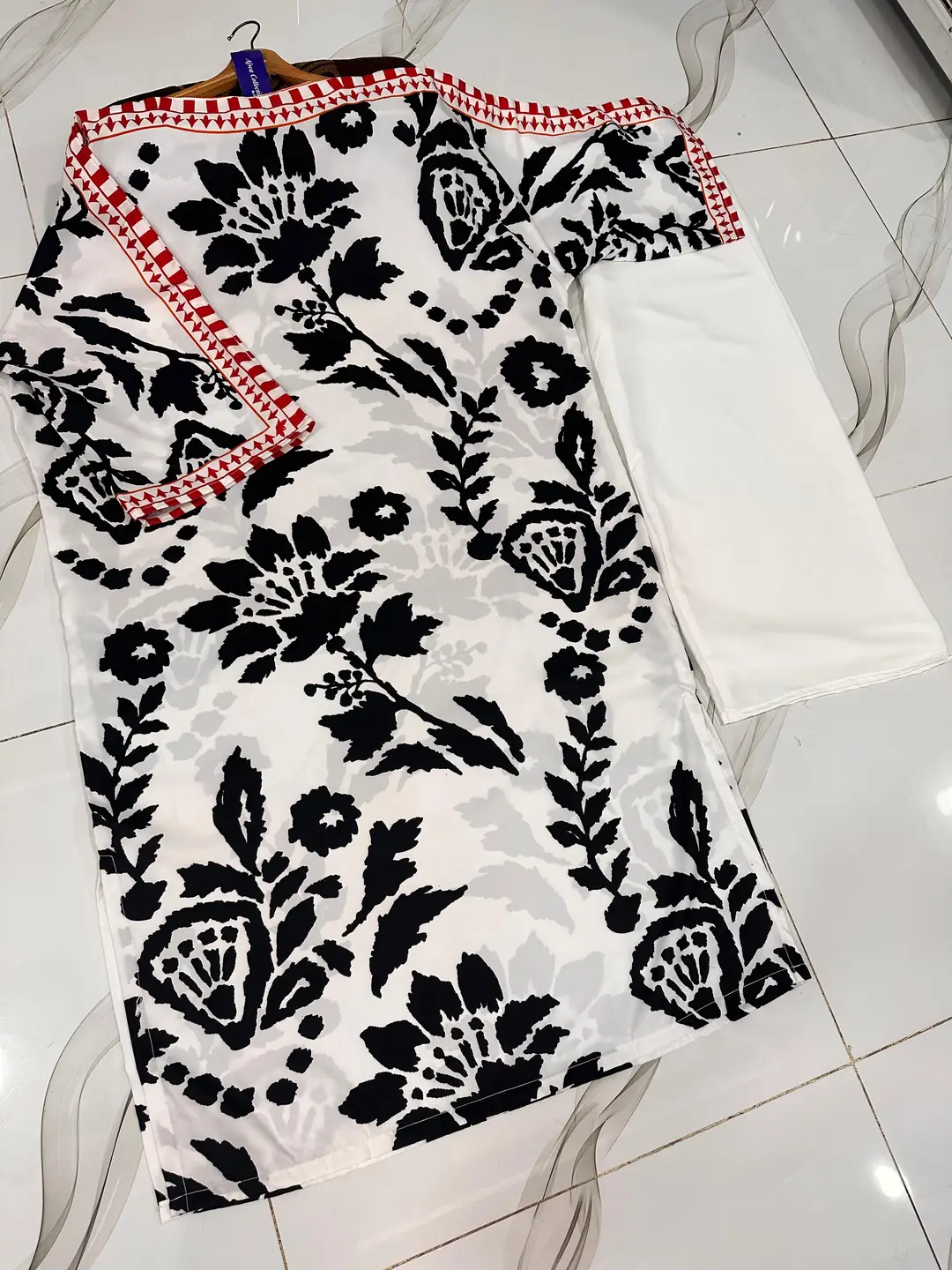 2 Pcs Women's Stitched Swiss Lawn Printed Shirt And Trouser