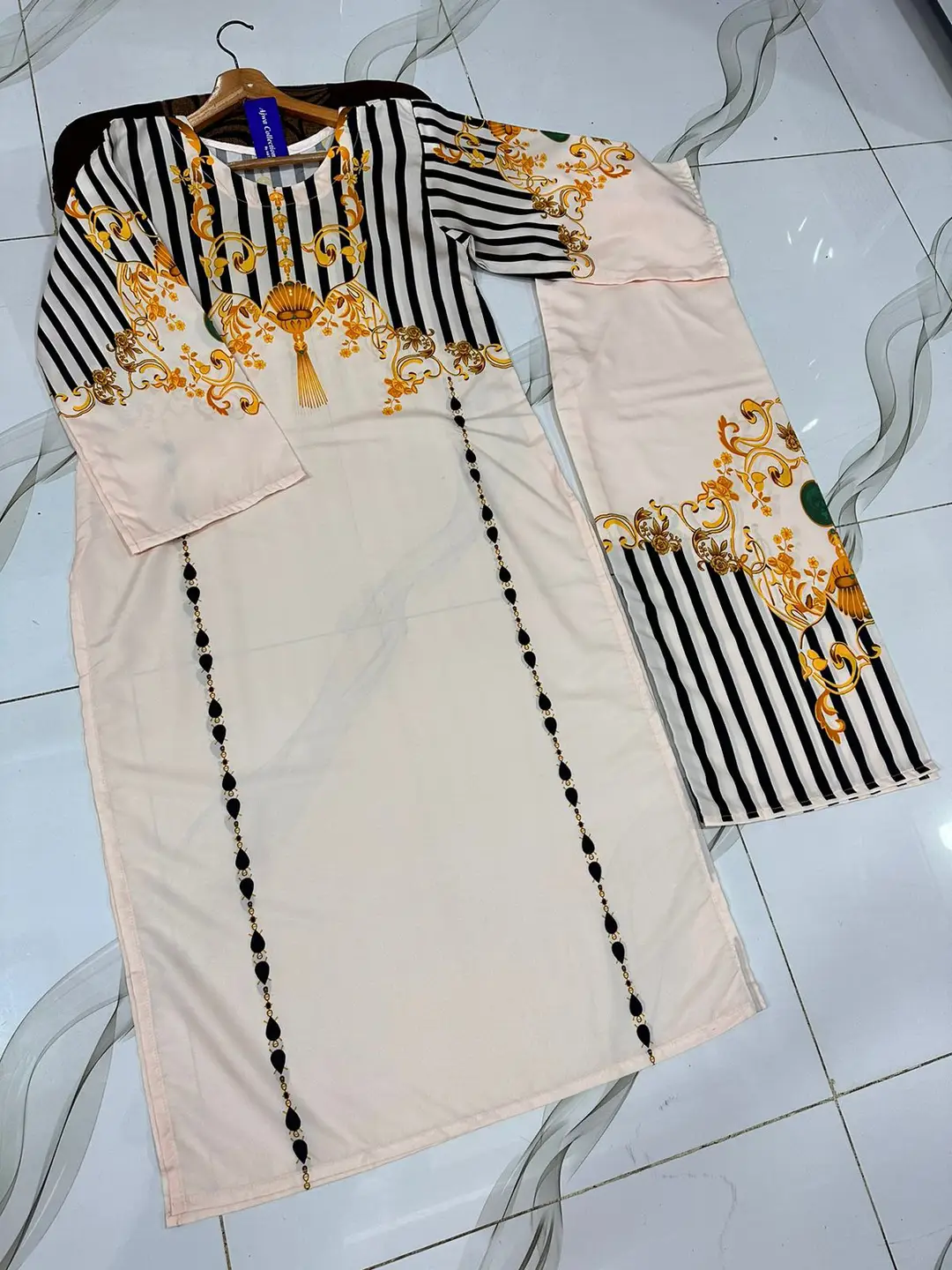 2 Pcs Women's Stitched Swiss Lawn Printed Shirt And Trouser