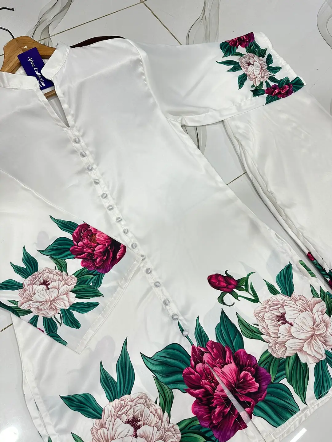2 Pcs Women's Stitched Silk Printed Co-Ord Set