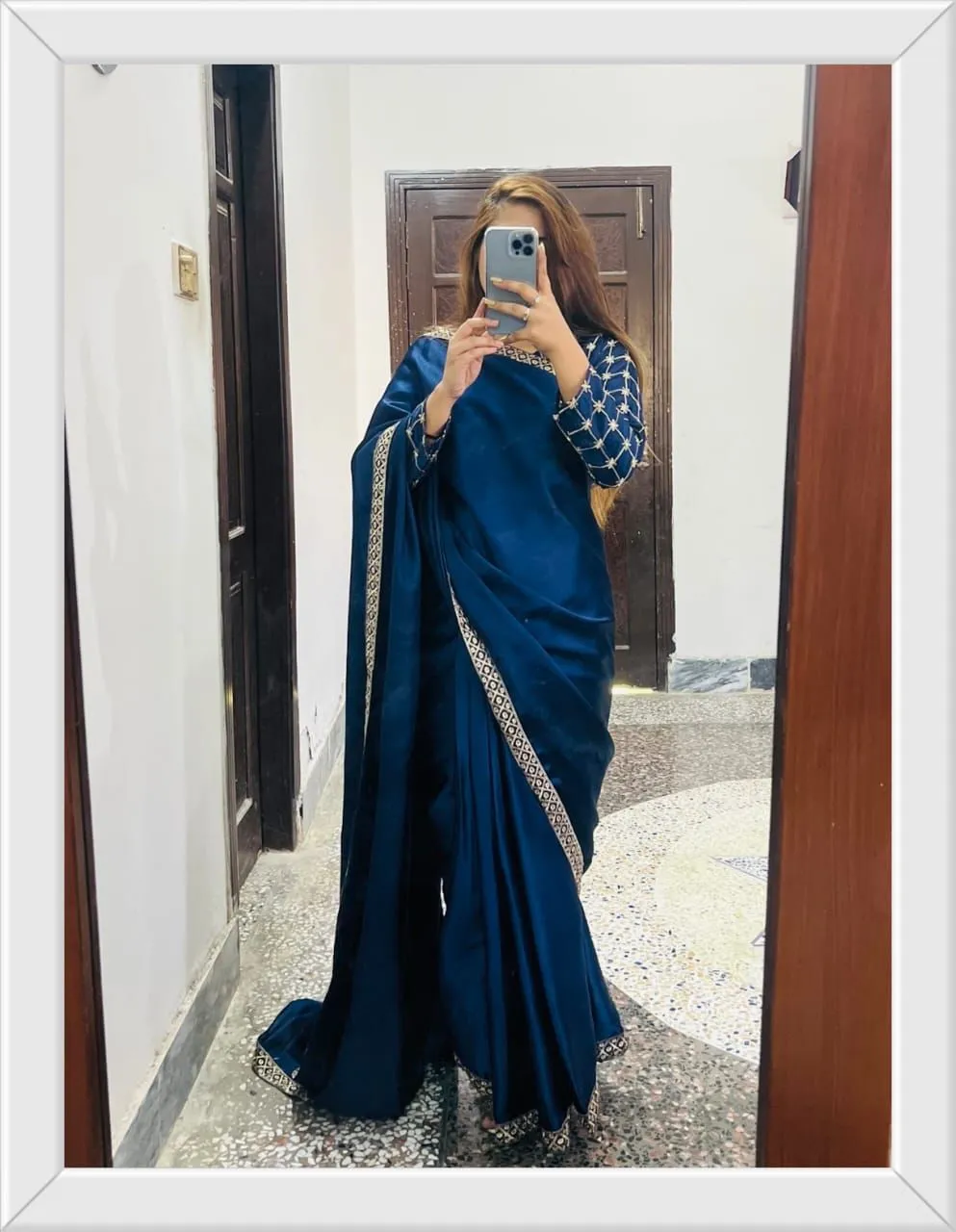 2 Pcs Women's Stitched Shamoz Silk Embroidered Maxi Suit
