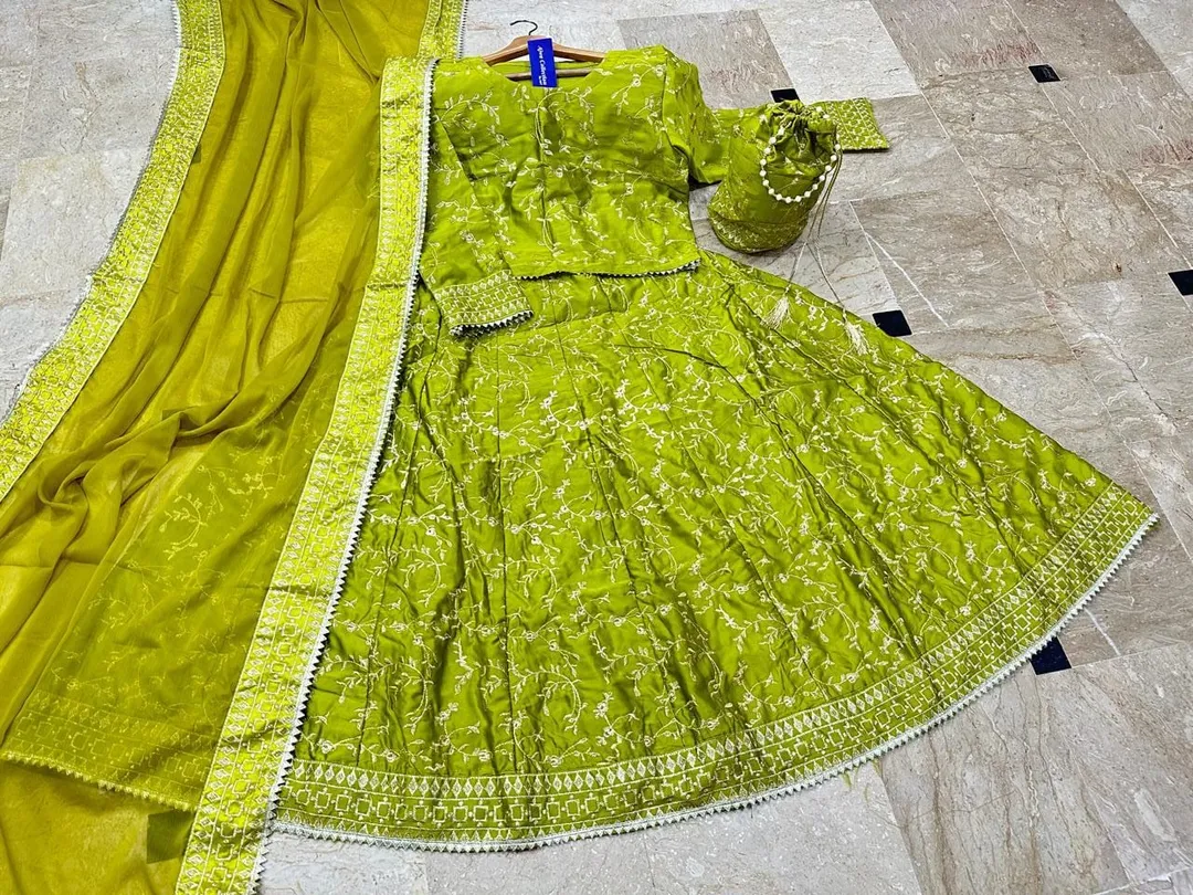 3 Pcs Women's Stitched Shamoz Silk Embroidered Maxi Suit