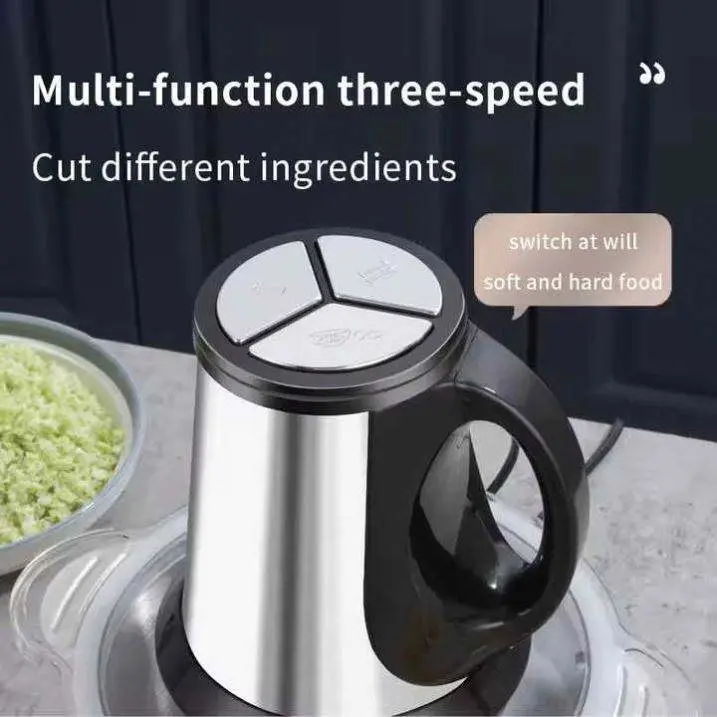 High Quality 3L Electric Chopper Machine Stainless Steel Bowl | 4 Sharp Blades | Meat Grinder & Qeema Maker | Food Processor | Vegetable Fruit Cutter | Powerful Kitchen Appliance