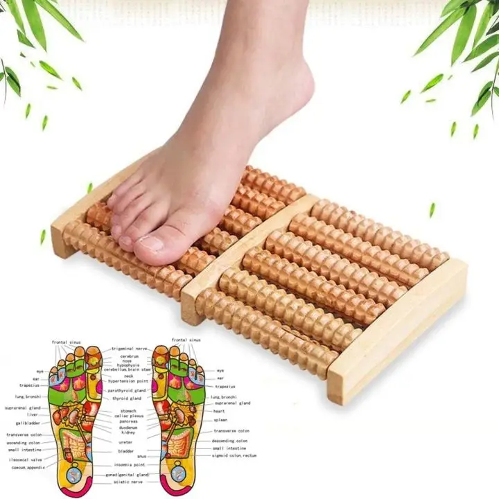 High Quality Natural Wooden Foot Massage Roller – Manual Reflexology Foot Massager