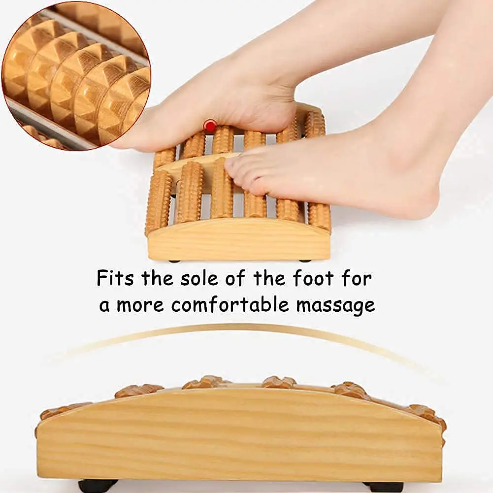 High Quality Natural Wooden Foot Massage Roller – Manual Reflexology Foot Massager