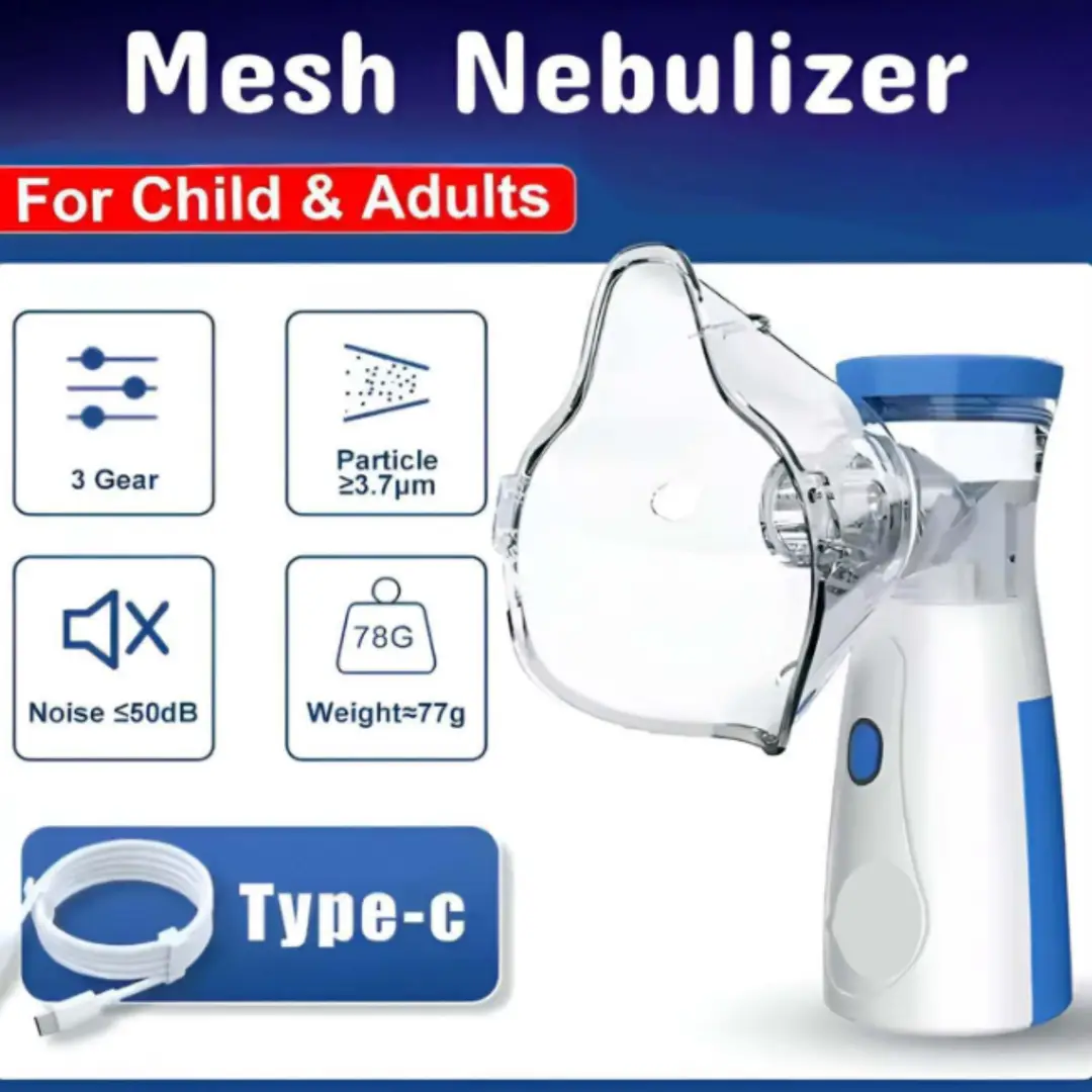 Portable Mesh Nebulizer Machine for Kids & Adults – Rechargeable Handheld Silent Nebulizer