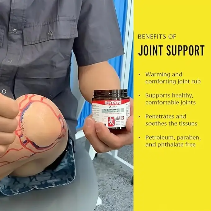 Japanese Pain Relief Soothing Massage Gel Fast Acting Muscle and Joint Pain Relief Gel with Mugwort Oil Camphor and Lactic Acid Herbal Extract Formula