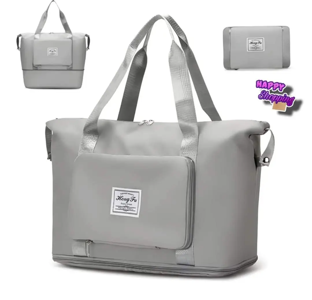 2 in 1 Folding Travel Bag – Large Capacity Waterproof Duffel Bag with Dry & Wet Separation