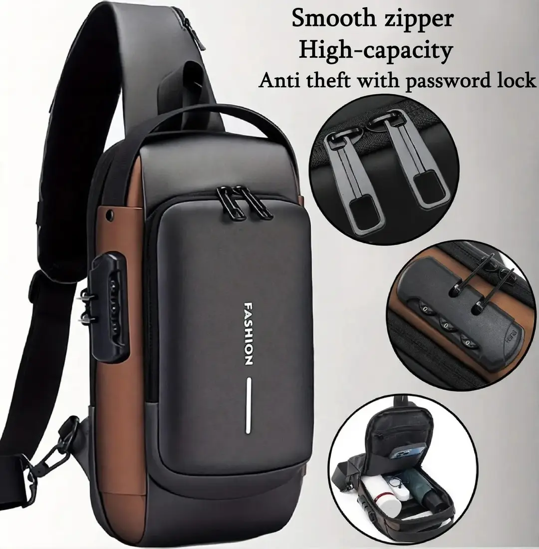 Anti-Theft Crossbody Sling Bag with USB Charging Port