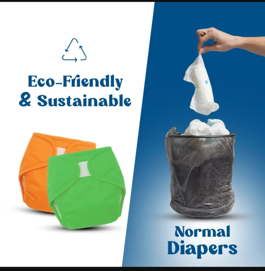 High Quality Reusable Baby Cloth Diaper | Washable Cotton Nappy | Adjustable Leak-Resistant Diaper for Newborn Baby Boys & Girls | S M L XL