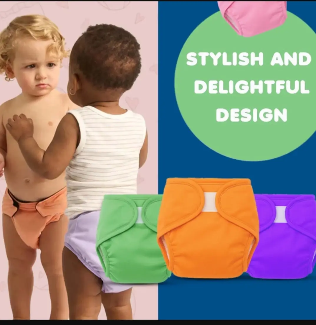 High Quality Reusable Baby Cloth Diaper | Washable Cotton Nappy | Adjustable Leak-Resistant Diaper for Newborn Baby Boys & Girls | S M L XL