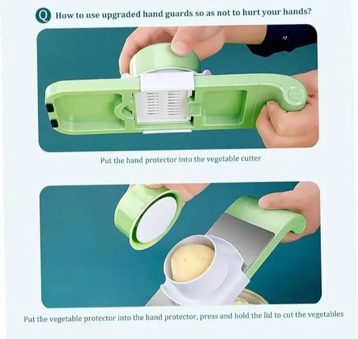 5 in 1 Vegetable Cutter & Slicer – Multifunctional Onion, Potato, Carrot & Garlic Cutter with Collection Bowl