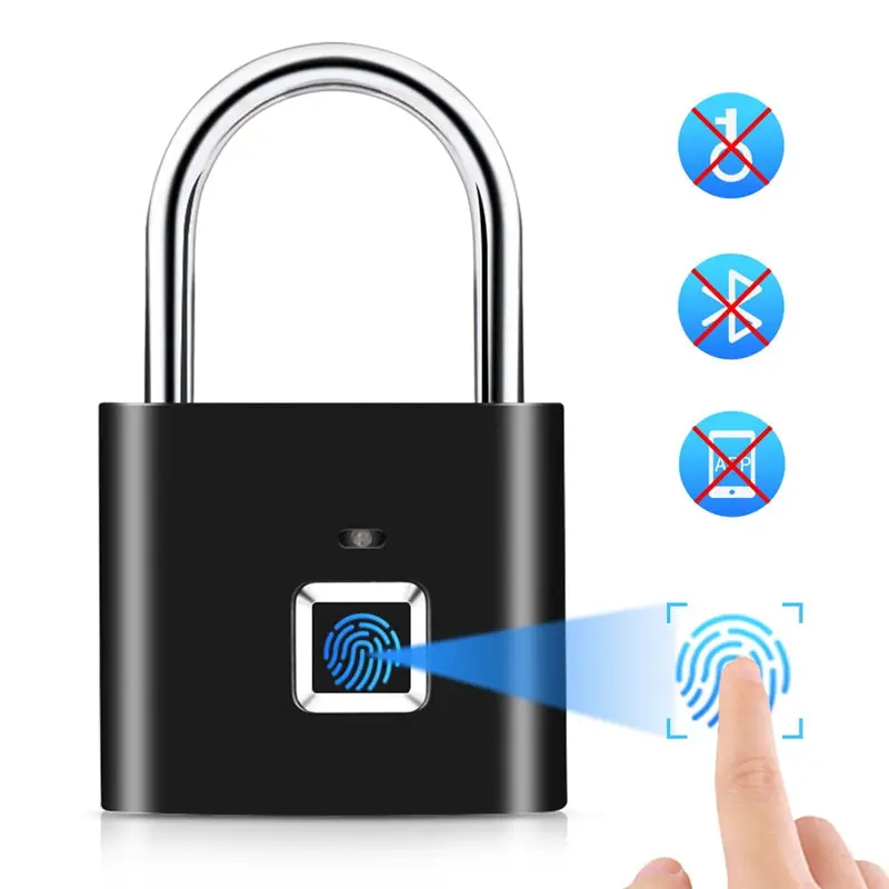 Smart Fingerprint Lock USB Rechargeable Biometric Padlock