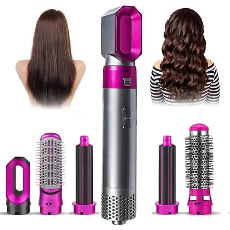 High Quality 5 in 1 Hot Air Hair Styler & Dryer Brush | Hair Straightener, Curler, Volumizer & One Step Blow Dryer | Multi-Function Hair Styling Tool