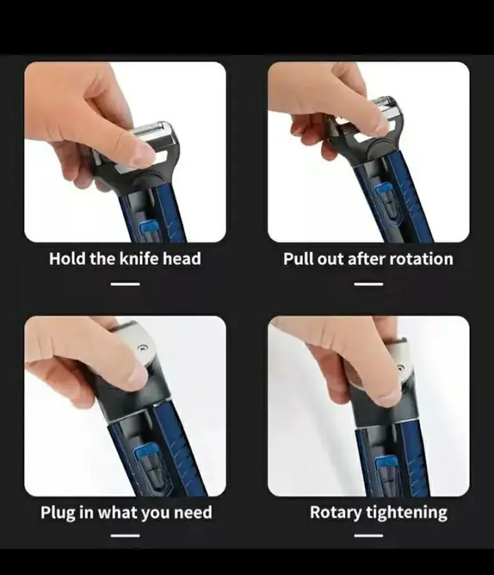 3 in 1 Rechargeable Shaver & Hair Clipper for Men | Cordless Beard Trimmer, Hair Clipper & Nose Hair Trimmer | Multi-Functional Grooming Kit