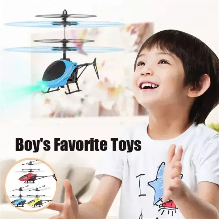 Hand Sensor Flying Helicopter Toy for Kids 1-12 Years | USB Rechargeable Infrared Hover Helicopter with LED Lights | Interactive Indoor Toy Gift