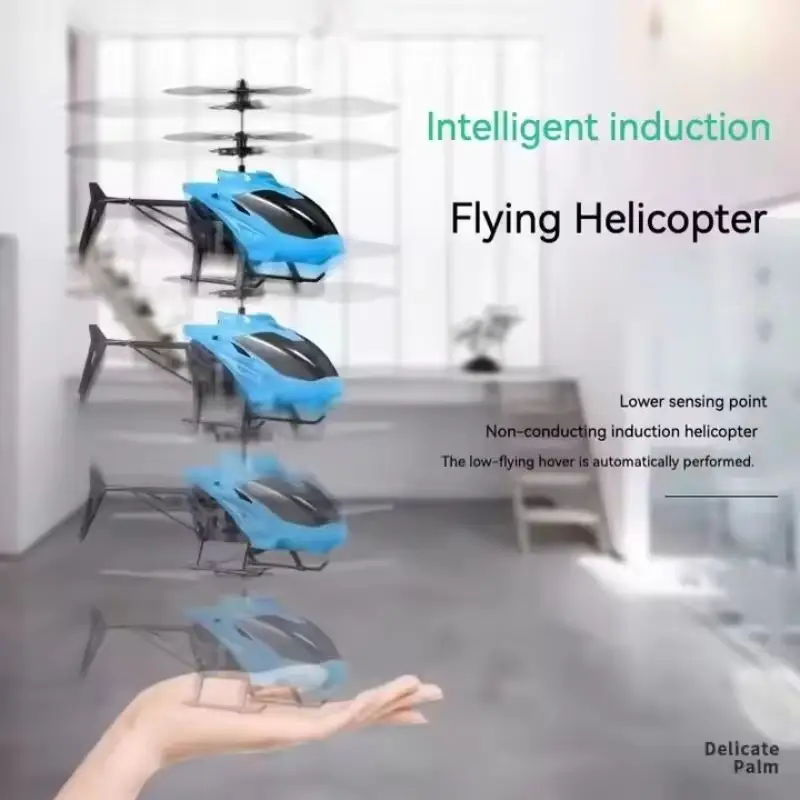 Hand Sensor Flying Helicopter Toy for Kids 1-12 Years | USB Rechargeable Infrared Hover Helicopter with LED Lights | Interactive Indoor Toy Gift