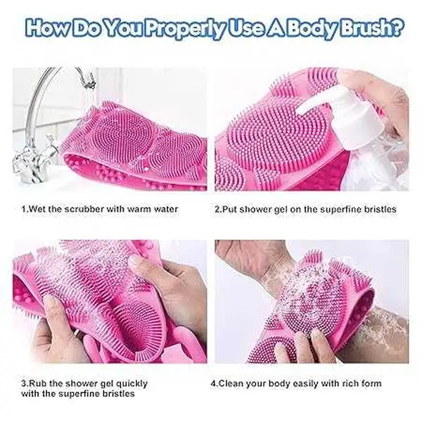 Bath Shower Silicone Body Brush Belt | Back Scrubber